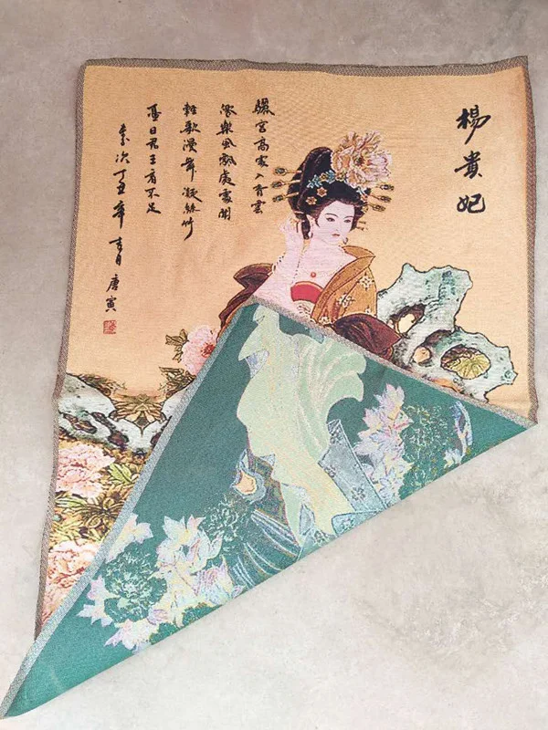 Античная каллиграфия вышивка тканая хлопковая ткань живопись. Chudo four beauty Yang Guifei