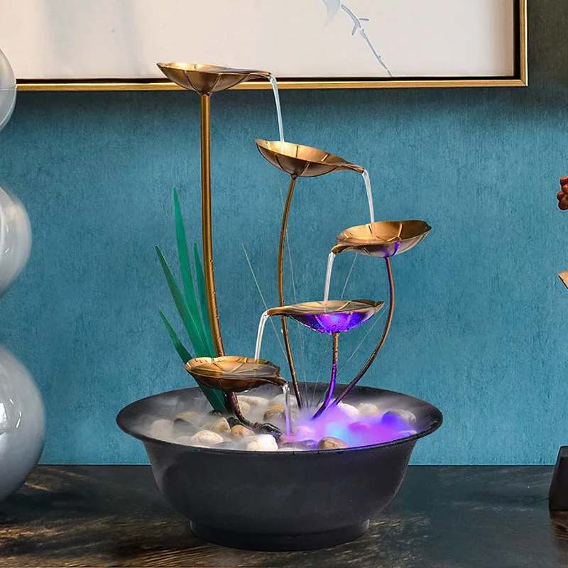 

Fountain Water Fountain Home Decoration Ornaments Wrought Iron Fountain Office Desktop Living Room Creative Birthday Gifts Bonsa