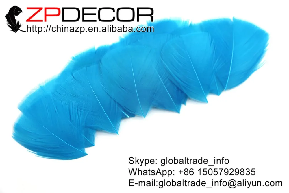 

ZPDECOR 3~7cm 200Pieces/lot Feathers Factory Directly Wholesale BLUE Turkey Feather Petal Trimmed For Jewelry Decoration