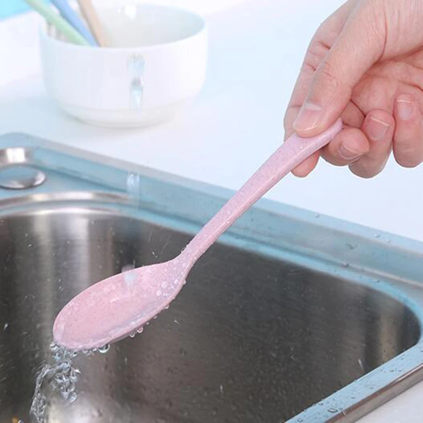 Kitchen Accessories Popular New wheat straw Spoon Portable High Quality Eco friendly tableware Hot Sale Restaurant |