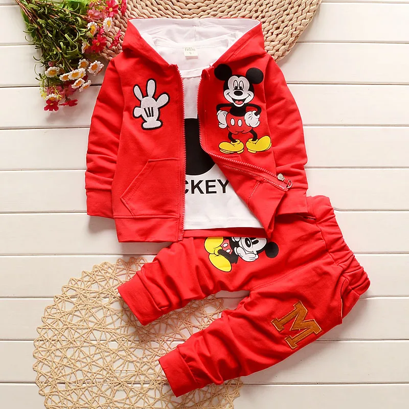 2016 new Spring and Autumn models baby Minnie clothing sets for girls children 3pcs suit girl Casual Clothing Set 0-4Yr | Детская одежда