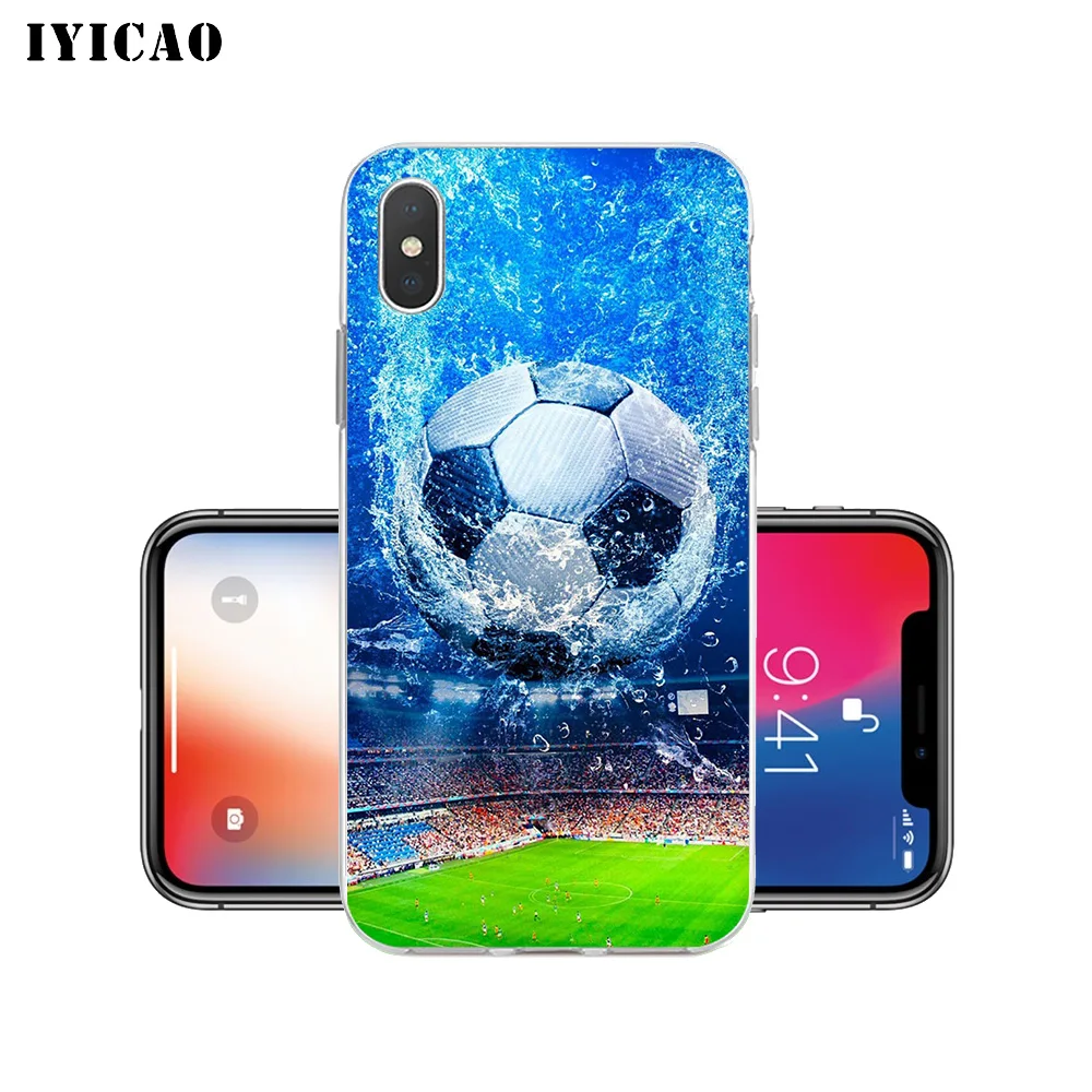 IYICAO Fire Football sky moon Мягкий силиконовый чехол для телефона iPhone X XR XS MAX 6 6s 7 8 Plus 5 5S SE TPU |