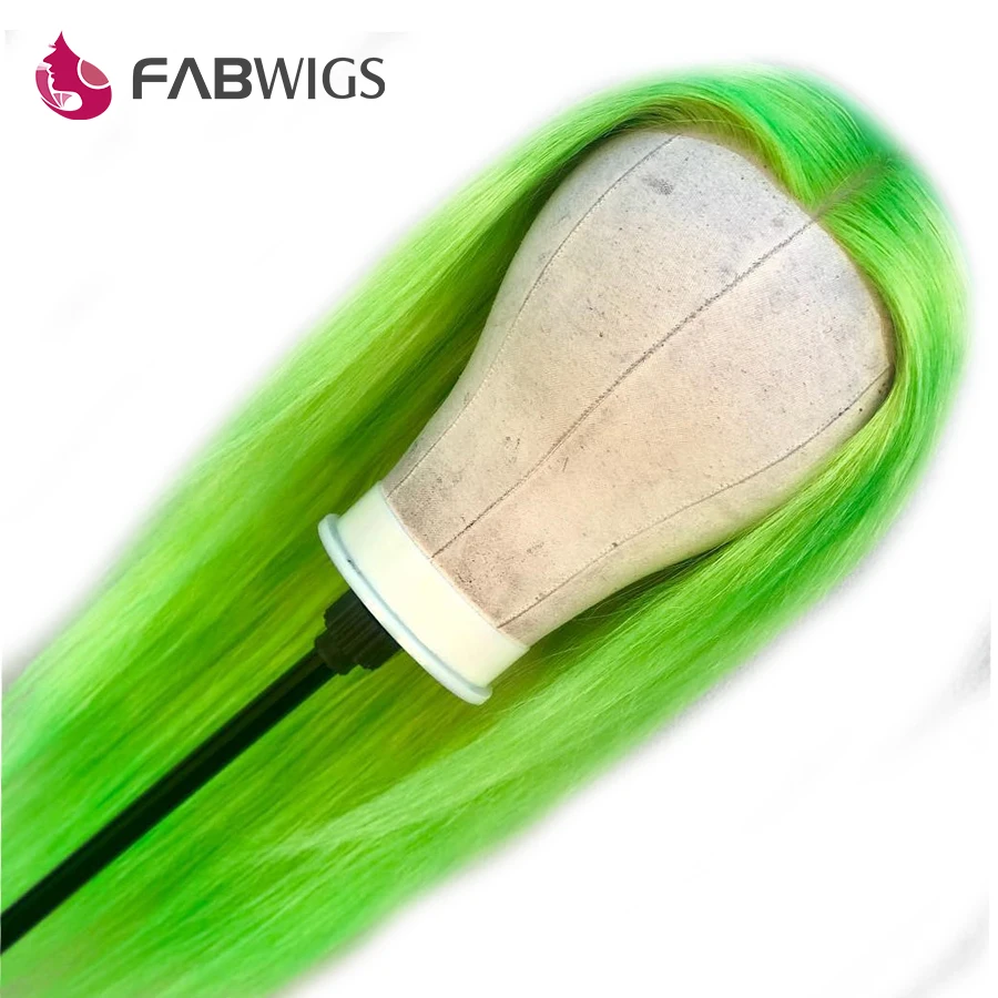 Fabwigs прозрачные кружевные передние парики с детскими волосами предварительно выщипанные Лайм ЗЕЛЕНЫЕ КРУЖЕВНЫЕ передние человеческие волосы парики бразильские волосы remy