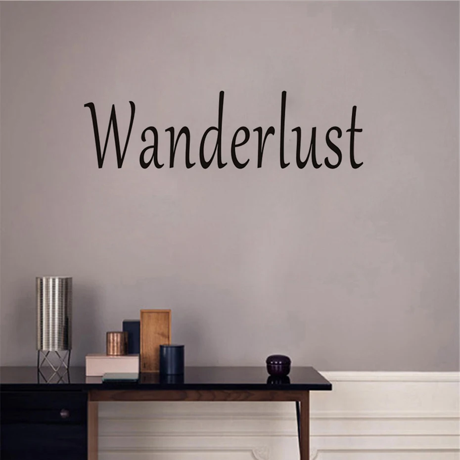 Wanderlust стены характер Стикеры для кафе Спальня окна двери украшения комнаты ПВХ