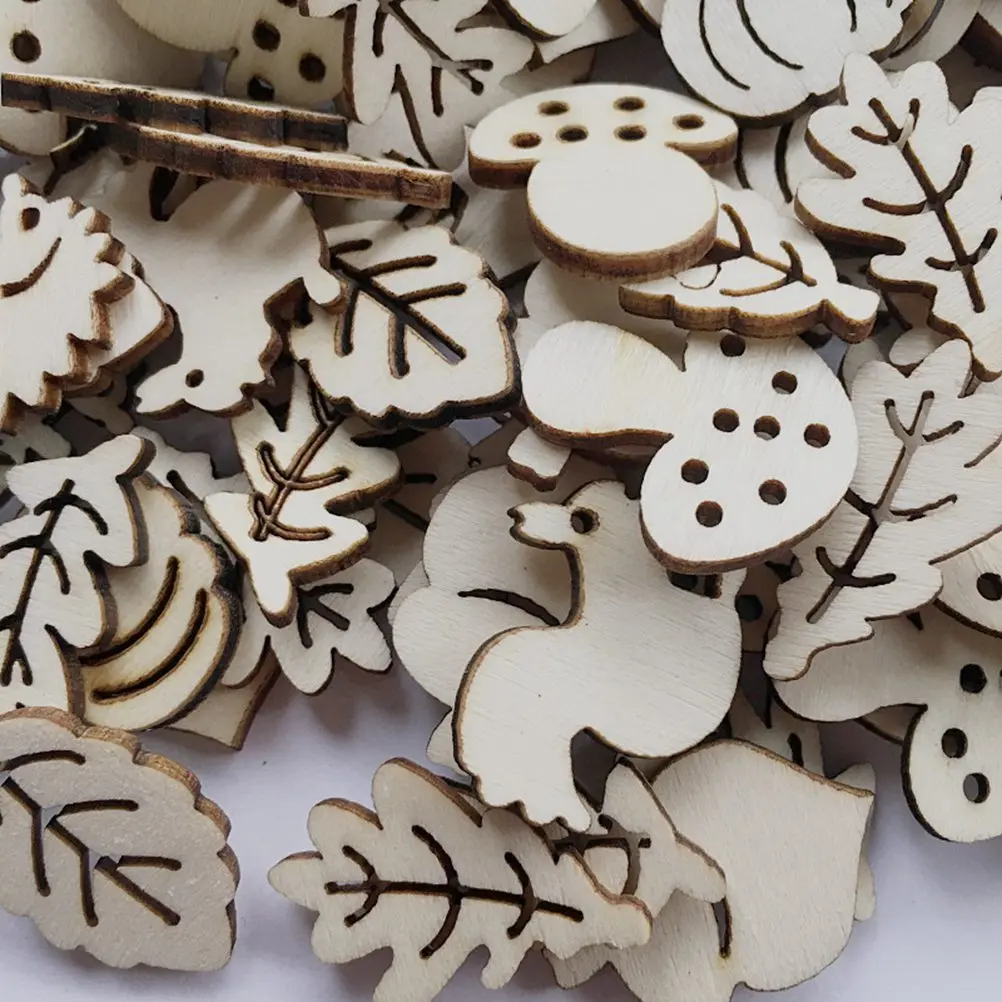 100 шт. Забавный DIY милый креативный грибной деревянный кусок Подвесной для