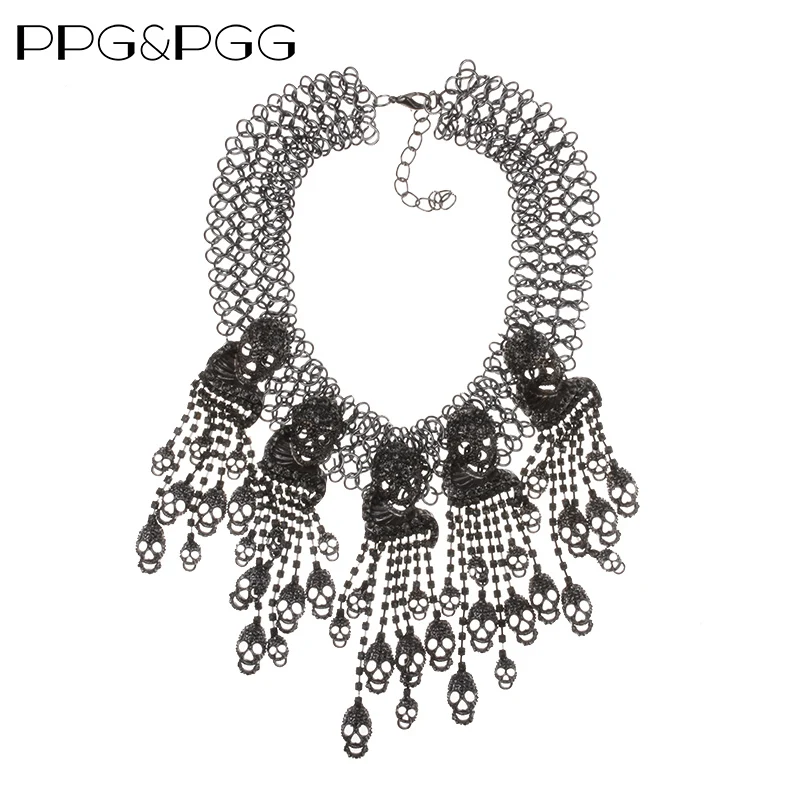 Женское винтажное крупное ожерелье с черепом массивное чокер|necklace piece|necklace