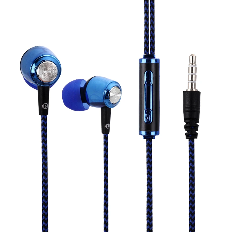 Bolida A13 New Plating Stereo Bass Earphone wire braid Earbuds in-ear Earbus 3.5mm with Microphone For Iphone Samsung Xiaomi MP3 |