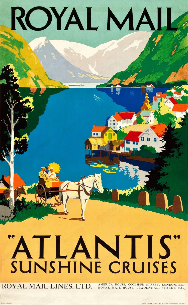 Королевская почта солнечный свет круизы винтажный Ретро пейзаж из путешествия