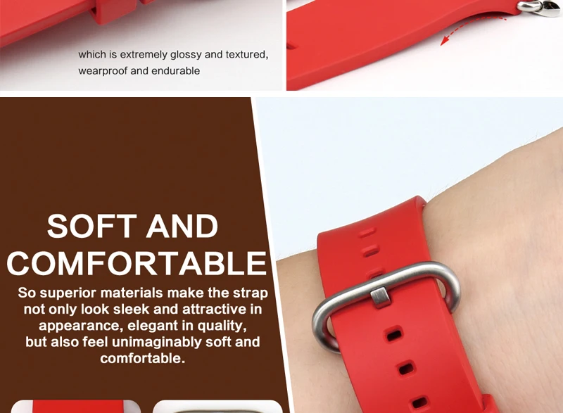MAIKES аксессуары для часов Apple Watch band 44 мм 40 мм 42 мм 38 мм серия 4 3 2 1 спортивный материал: резина iWatch ремешок для часов