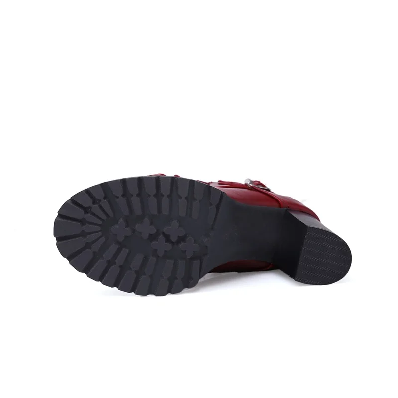 Lukuco весна/осень ботильоны с пряжкой дизайн 40 41 42 43 44 45 46 47 Супер Высокий каблук