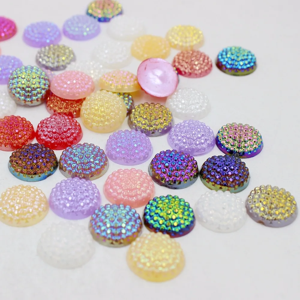 

Бусины круглые из камня, 12 мм, 50 шт., несколько AB цвета, акриловые