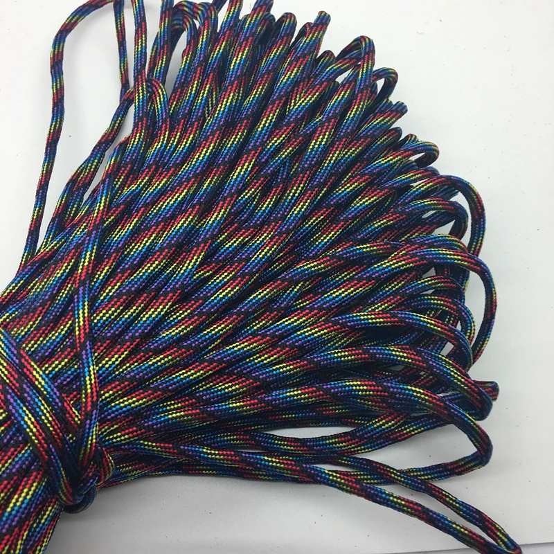 10Yards/Lot Mix color Paracord Bracelets Rope 7 Strand Parachute Cord CAMPING HiKING Red+Yellow+Blue+Yellow+Purple |