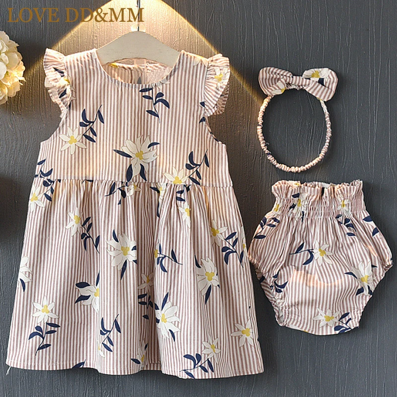 Комплекты для девочек LOVE DD & MM летние популярные модели милое платье в полоску с