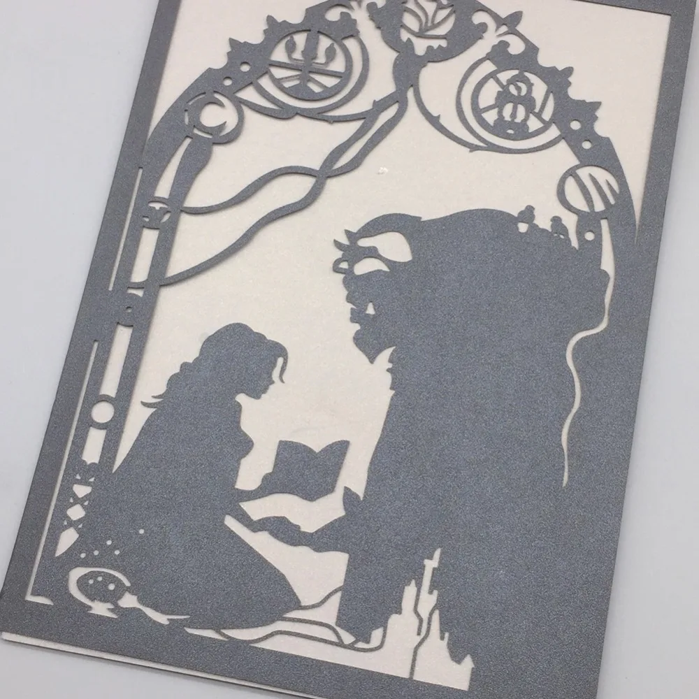 25 шт./лот Золотая мультяшная красавица чудовище дизайн пригласительная открытка