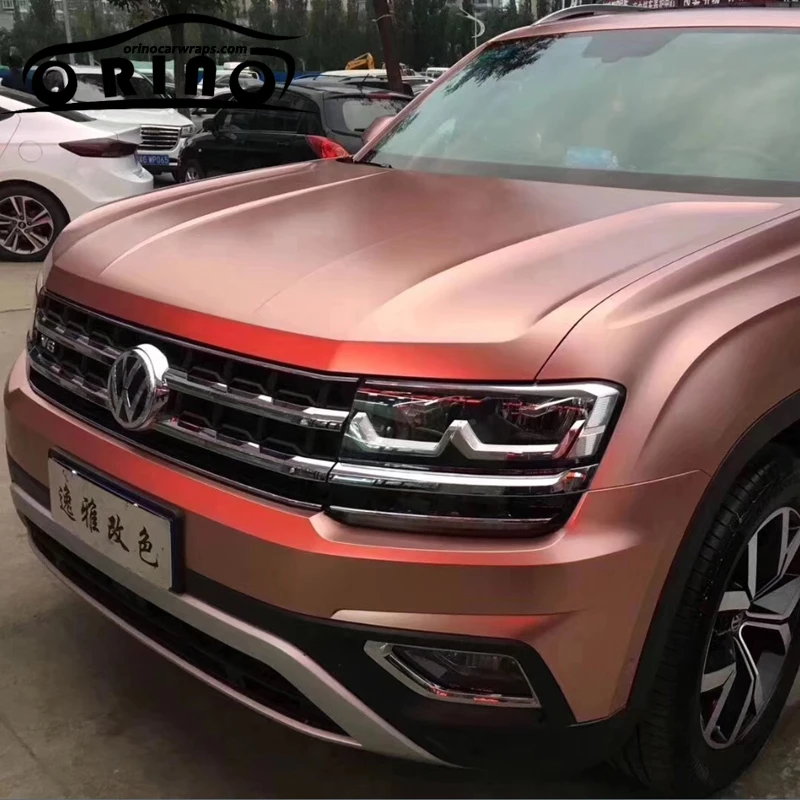 Best Quality Matte Satin Metallic Pearl Rose Gold Vinyl Wrapping Film Roll Air Bubble Free Car Wrap Foil Sticker 1.52*20M | Автомобили и