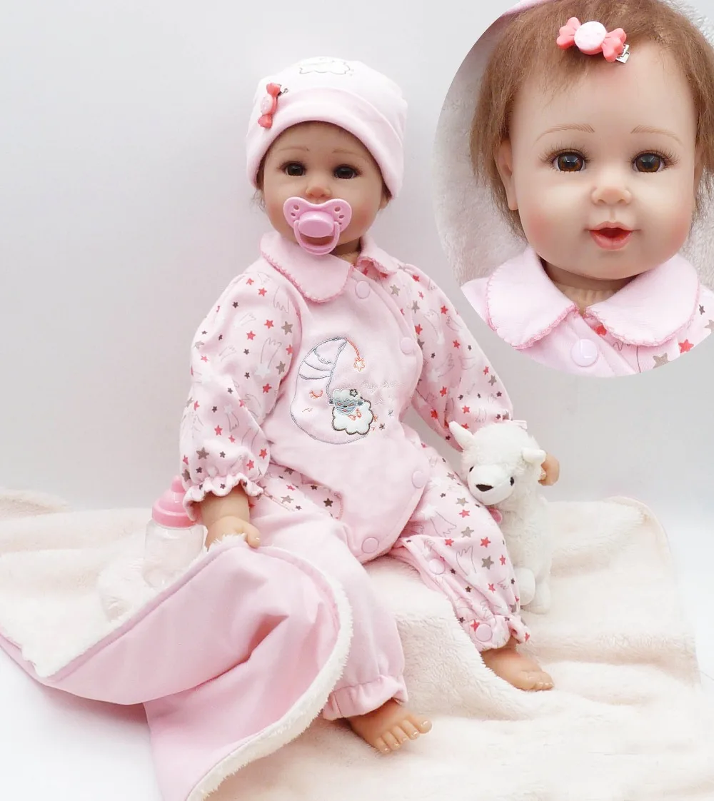 20&quotNPKCOLLECTION Soft Silicone Reborn Baby Dolls handmade pink outfit infant hand rooted hair as kids Lifelike popular Bebe | Игрушки и