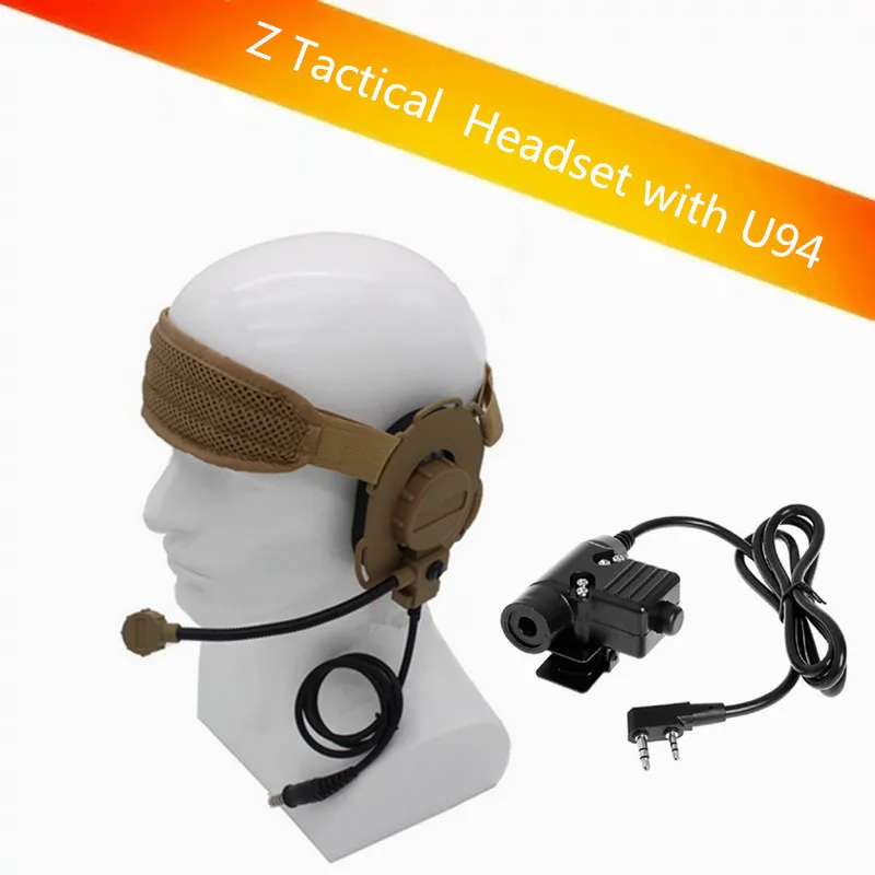 HD03 Z Tactical Bowman Elite II Headset with U94 Style PTT for Kenwood BaoFeng UV-5R GT-3TP UV-82 BF-F8HP BF-F9 V2+ UV-5RE Plus | Мобильные