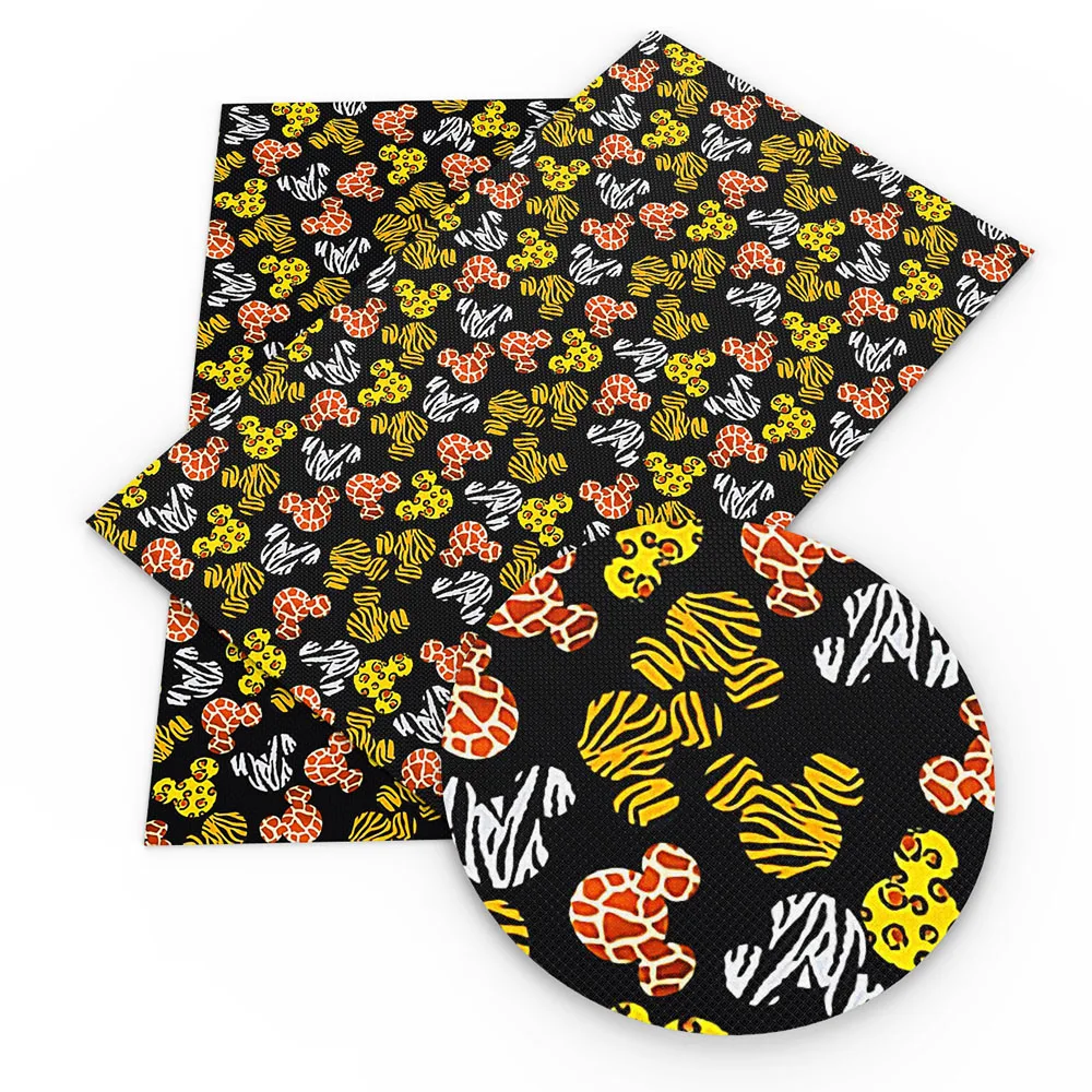 New 20*34cm Animal Printed Faux Synthetic Leather Patchwork For Hair Bow Bag Wallet Phone Cover DIY,1Yc6661