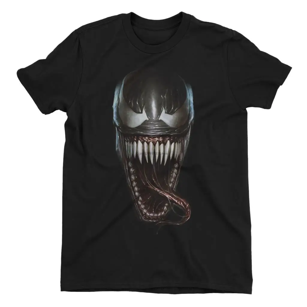 Venom лицевая сторона черного цвета с короткими рукавами Для мужчин s футболка