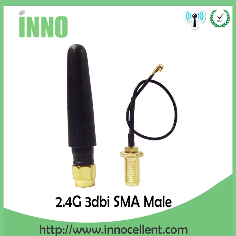 EOTH  2.4g antenna 2~3dbi sma male wlan wifi 2.4ghz antene IPX ipex 1 SMA female pigtail Extension Cable iot module antena