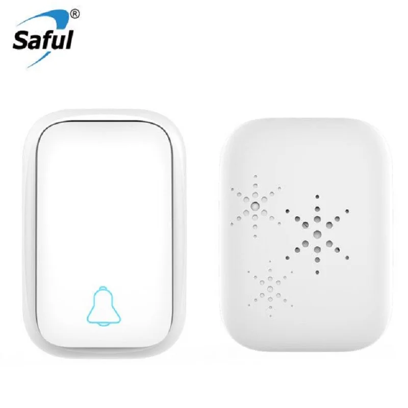 

Беспроводной дверной звонок Saful, Водонепроницаемый умный звонок без аккумулятора, с вилкой Стандарта США/Великобритании/Австралии/ЕС