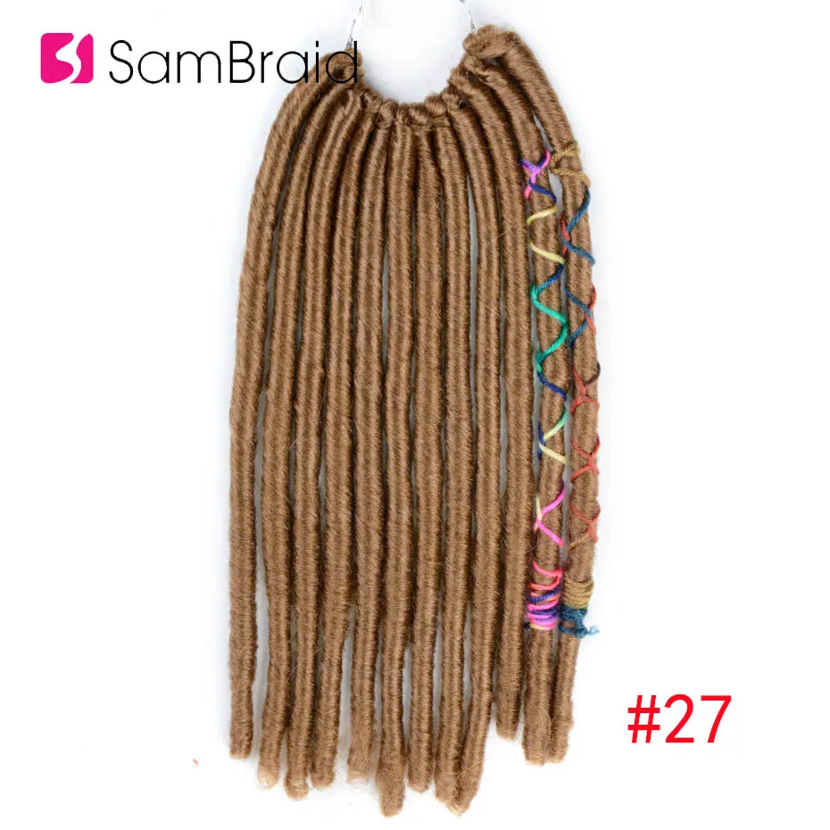 Sambraid 14 дюймов 12 прядей/упаковка искусственные локоны в стиле Crochet волосы синтетические волосы для наращивания мягкие дреды вязанные крючком волосы для женщин - Цвет: #27