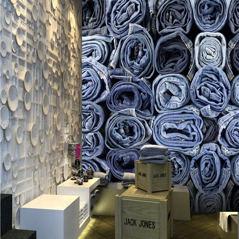 

custom wall mural Denim clothing store image decoration wall living room bedroom wallpaper bathroom coffee house mural