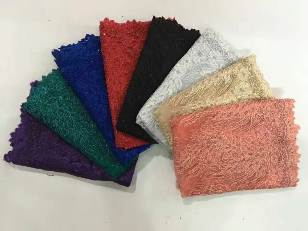 

Free ship embroidery fabric 130cm wide 8 colors for choice price for 2 yards