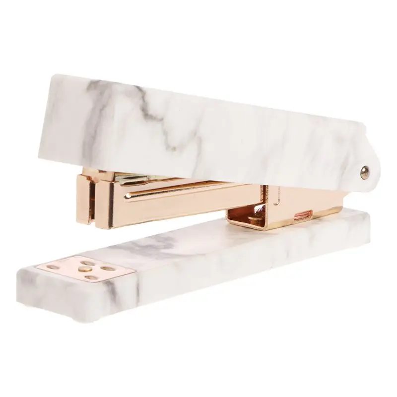 Gold Мраморная текстура руководство для степлера скобы для офиса, школы, дома, канцелярские принадлежности - Цвет: Gold