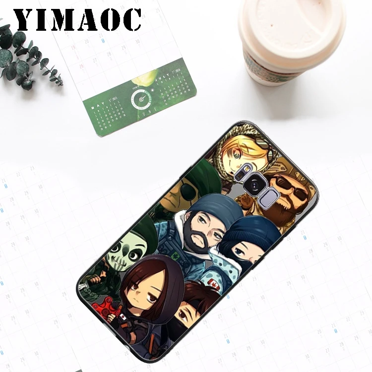YIMAOC A48 Rainbow 6 Siege Soft Silicone Case for Samsung Galaxy A3 A5 A6 Plus 2017 2016 S6 S7 Edge S8 S9 &amp Note 8 9 |
