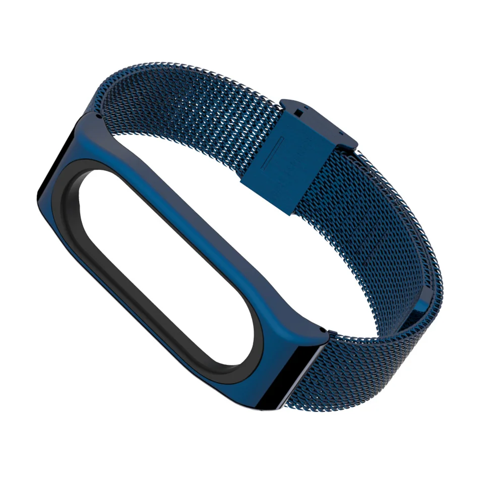 Blue Mi jobs mi Band 4 металлический ремешок на запястье для Xiaomi mi Band 4 Watch Band умный браслет из нержавеющей стали браслет mi band 4 аксессуары - Цвет: Blue