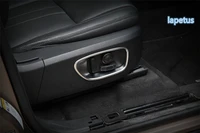 lapetus seat backrest adjustment button decoration frame cover trim 2 pcs fit for jaguar xe 2016 2017 2018 2019 abs matte style