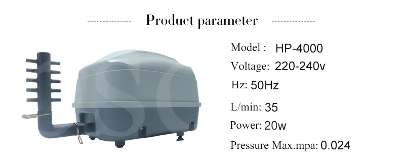 HP-4000 ATMAN hp 4000 8000 12000 высокий выход аквариумный воздушный насос для аквариума Koi Pond воздушный аэратор Гидропоника воздушный компрессор - Цвет: HP-4000