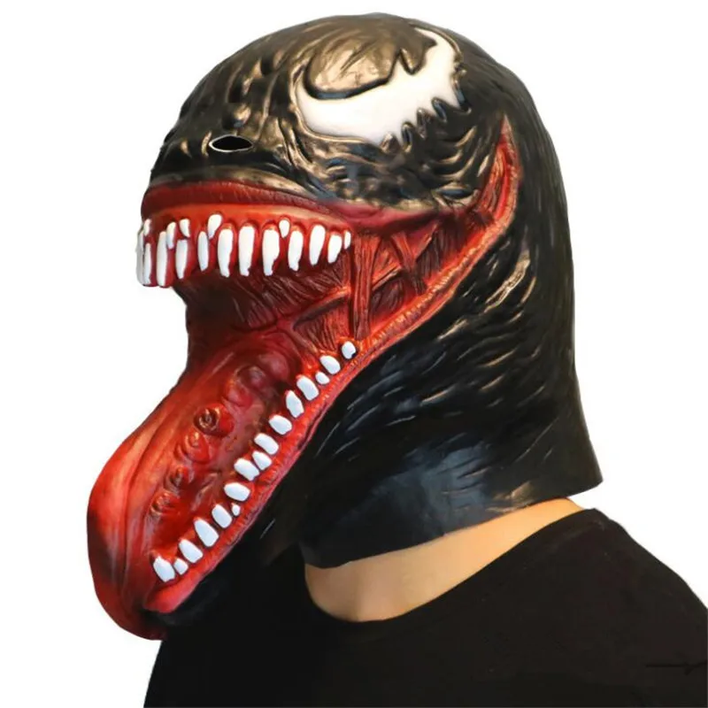 Маска Супермена Venom черная латексная маска Человека паука для костюмированной