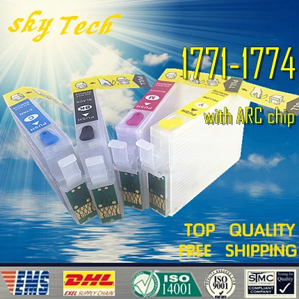 Многоразовый картридж подходит для T1771 T1774 Epson XP 102 202 302 402 и т. Д. с чипами ARC|refillable