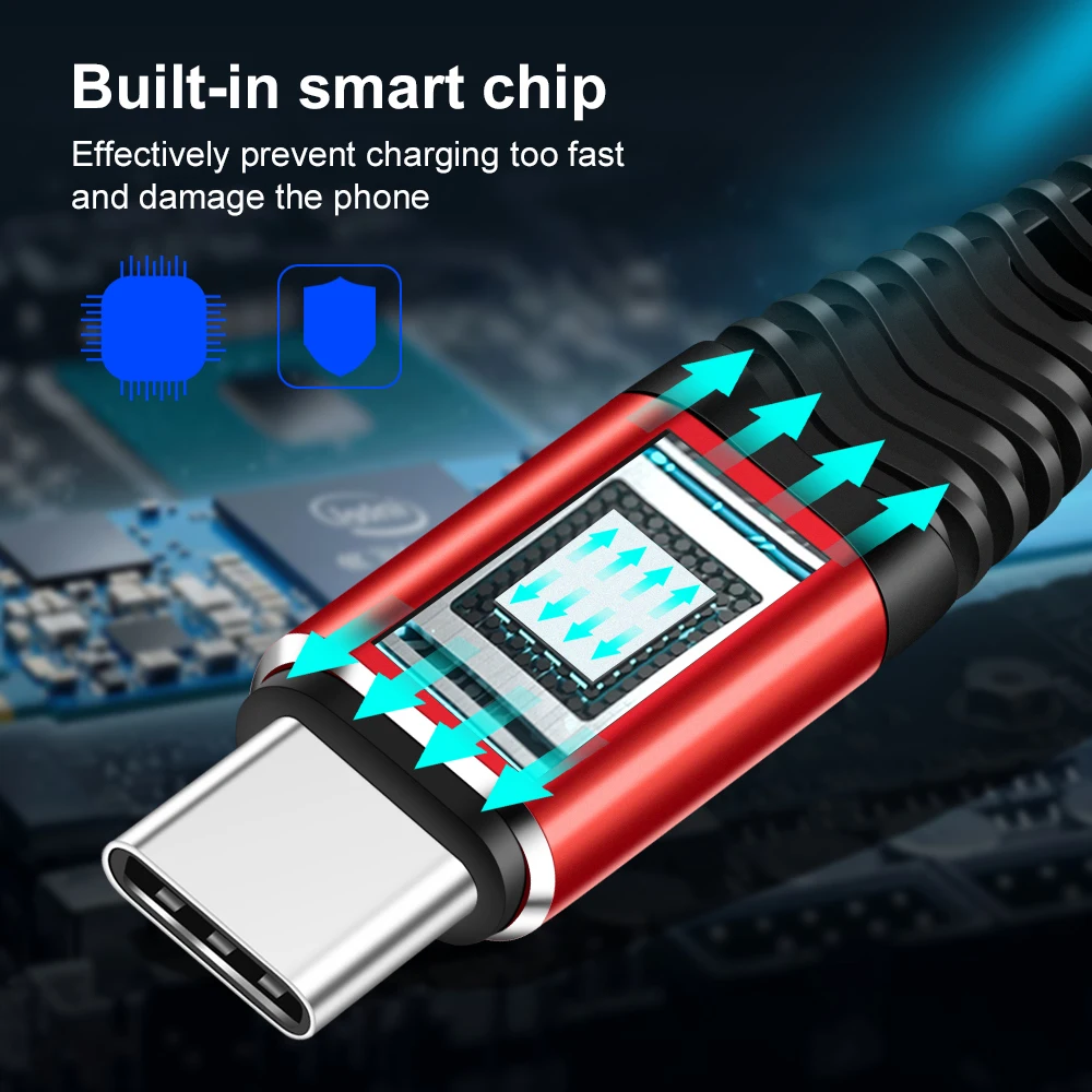 Кабель OLAF USB Type C для Samsung S20 Plus Xiaomi кабель мобильного телефона Быстрая зарядка