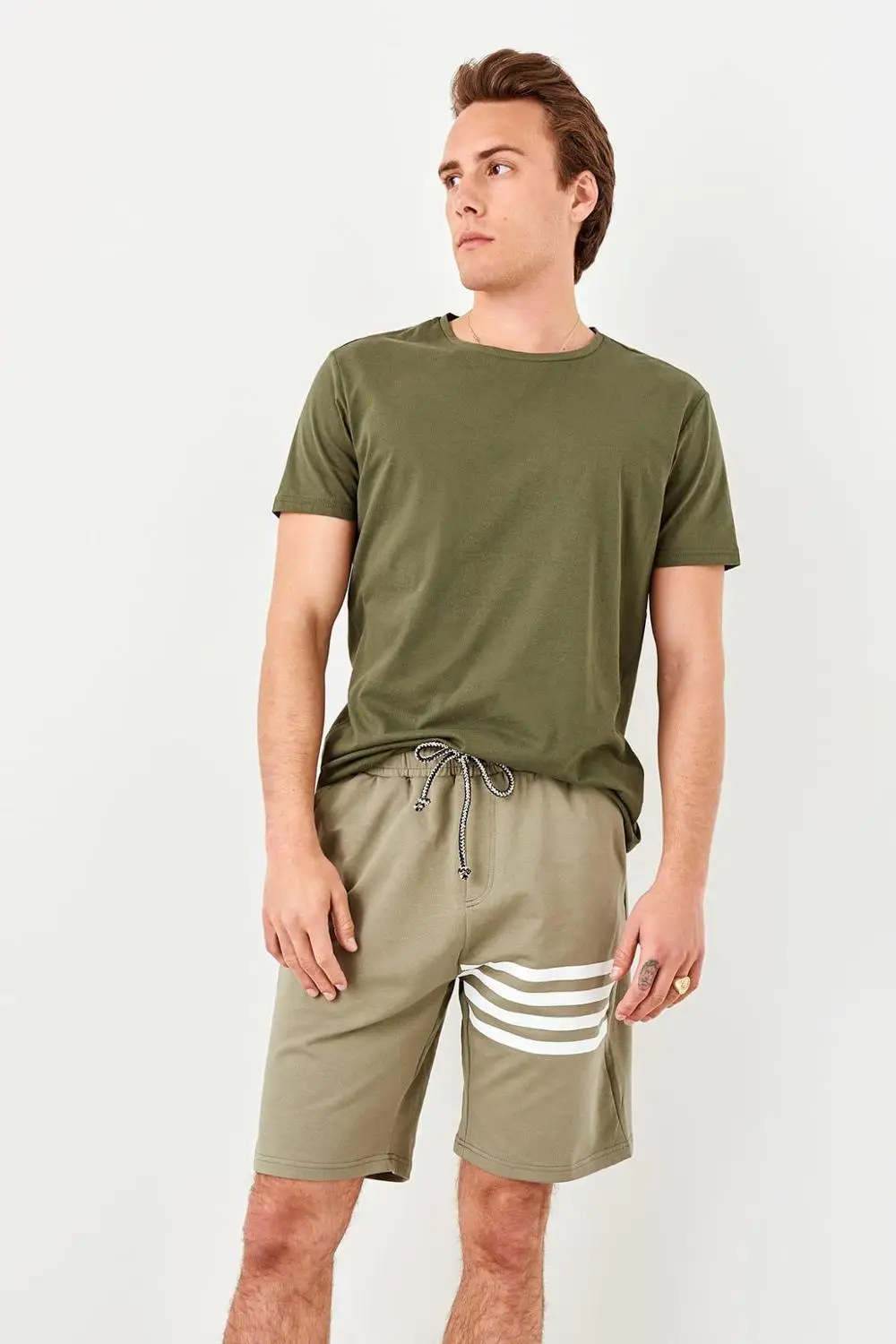 Trendyol новые белые мужские шорты с лентами TMNSS19VL0031|Женские шорты| |