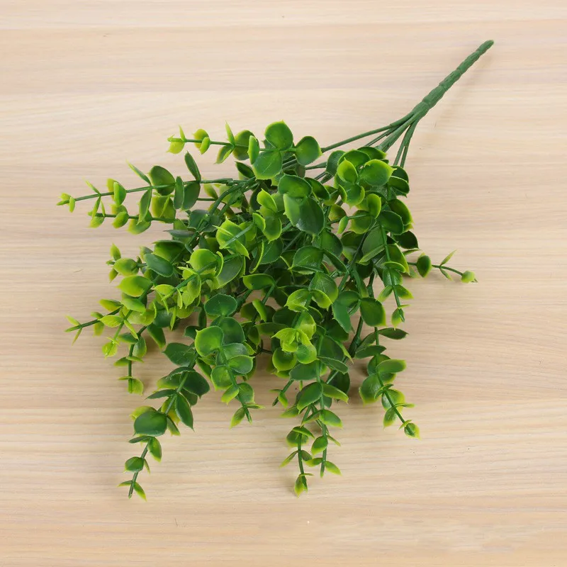 

The simulation flowers plastic fake dried flowers Eucalyptus leaves money green potted plants