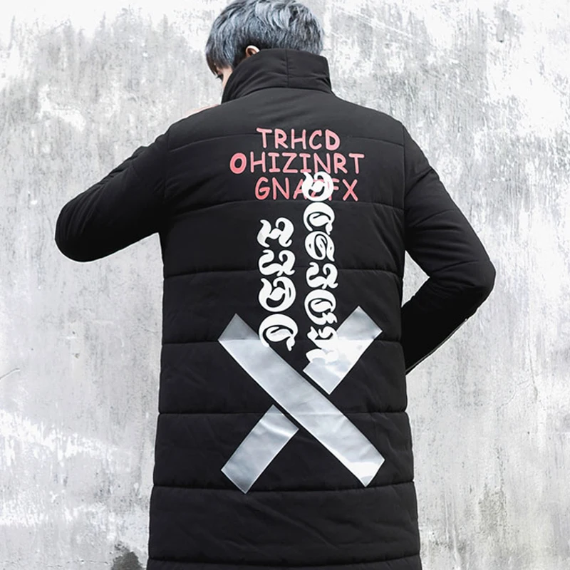 2017 зимняя мужская длинная куртка теплое пальто в стиле хип хоп размер США для