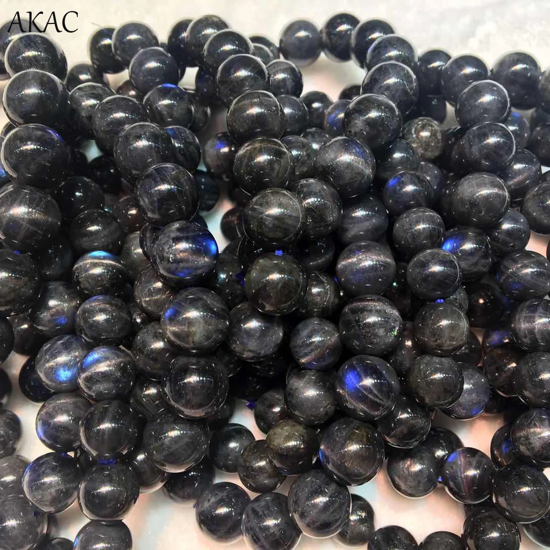 AKAC 7-7 8 мм A +++ натуральный черный лабрадорит драгоценный камень с кошачий глаз для