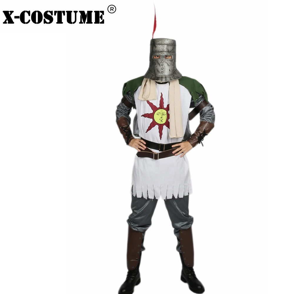 X COSTUME Solaire Dark Souls Косплей наряд навсегда солнце воин полный костюм Хэллоуин