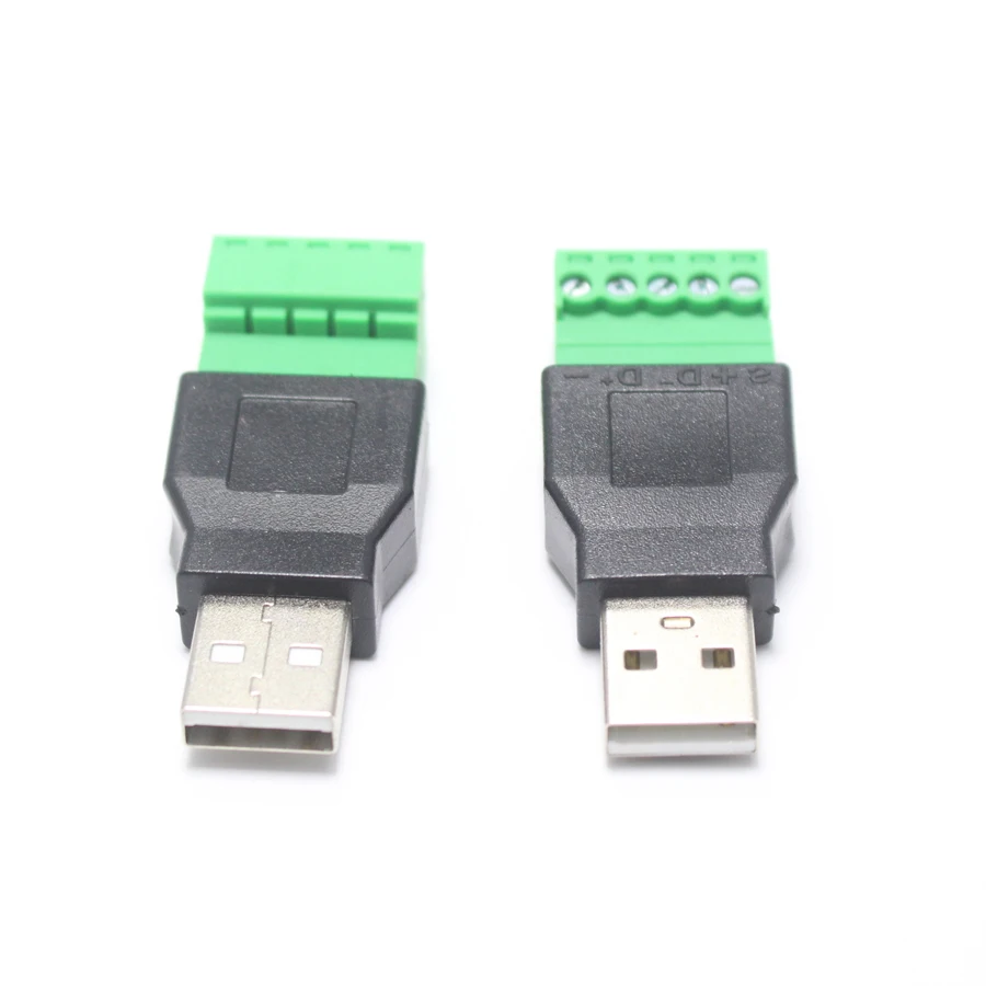 1 шт. коннектор с разъемом USB 2 0 A папа на 5 штырьков зеленый клеммный разъем