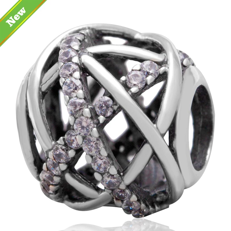 Женские Ювелирные изделия из стерлингового серебра 925 пробы с сетчатыми бусинами