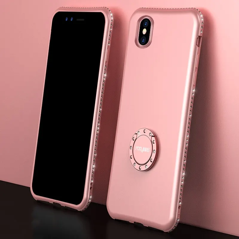 rose gold with ring Чехол для телефона из мягкого силикона ТПУ с рисунком чехол для samsung Galaxy J8 A8 J6 J4 A6 Note 9 8 S8 S9 плюс J3 J5 J7 A5 A3 A7 S7 с острым концом, кухонные принадлежности, Алмазный чехол - Цвет: rose gold with ring