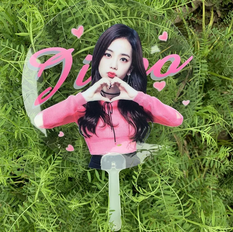JISOO Kpop BLACKPINK же полупрозрачные вентиляторы ПВХ прозрачные концертные же вентиляторы 18X18 см - Цвет: JISOO