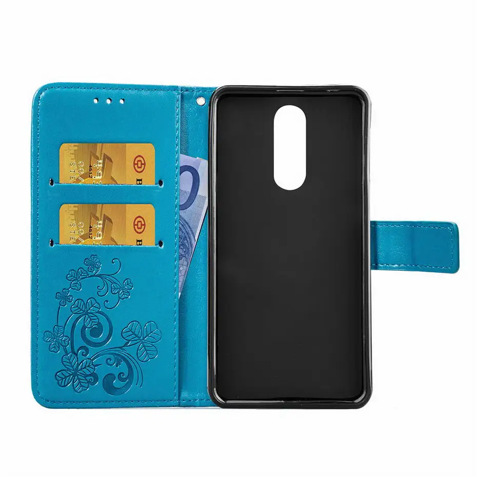 Роскошный чехол с 3D тиснением клевера для Cubot R9 кожаный откидной крышкой R 9