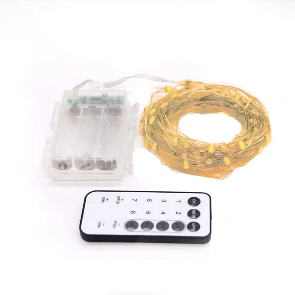 10 м 5028 светодиодная Звездная гирлянда 3 * AA Медные провода с подсветкой пультом