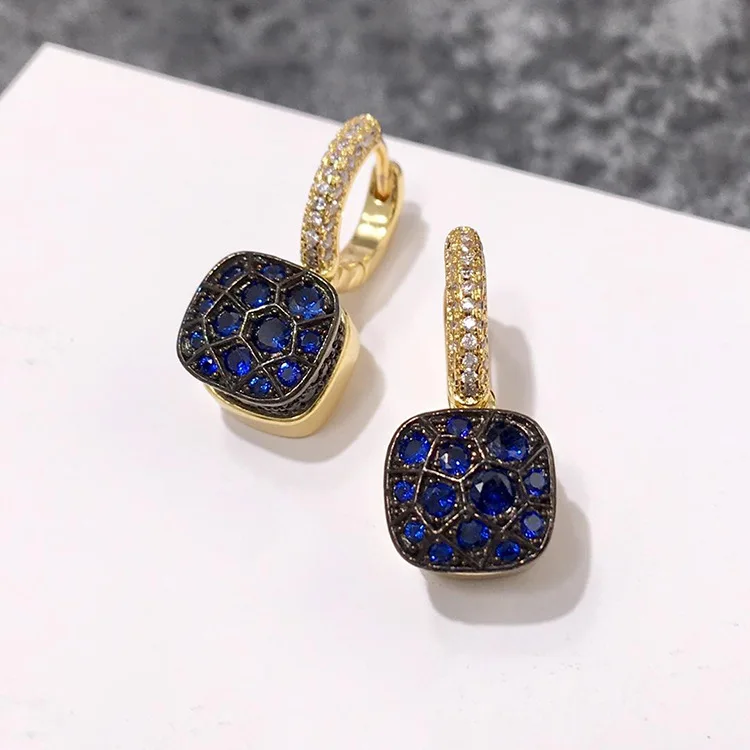 7 Colors Crystal Hive Honeycomb style Earrings Black Red Yellow Gold Color Drop Earring For Women Gift Fashion Jewelry(DJ1225) | Украшения
