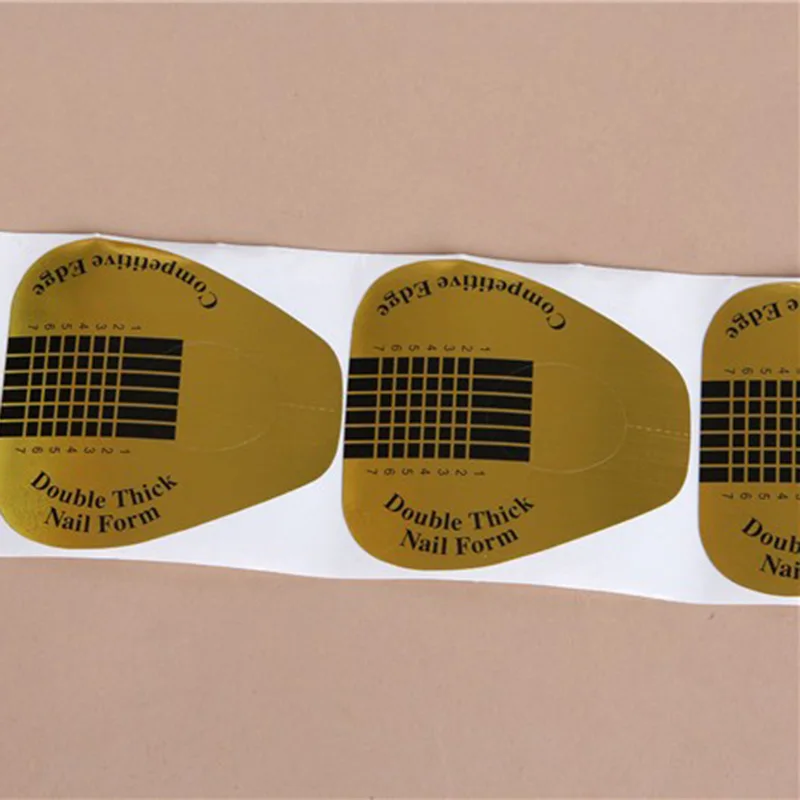 

1roll 500pcs Horseshoe Shape Gold Nail Form for Acrylic / UV Gel Nail Extensions Stickers Forms Nail Art Tool
