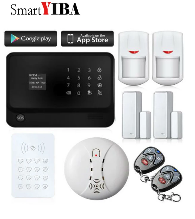 

SmartYIBA Russian Spanish English G90B PLUS WIFI GSM 2G Alarm System Security Home GSM Alarm System APP Control Alarm DIY Kit